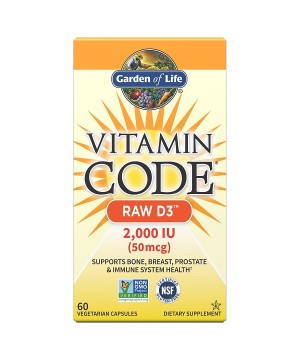 Vitamín D3 - RAW Vitamin Code - 2000IU - 60 kapslí